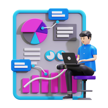 Business Data Reporting  3D Illustration