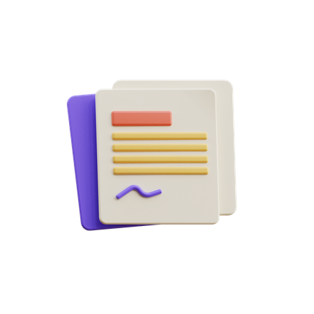 Business document  3D Icon