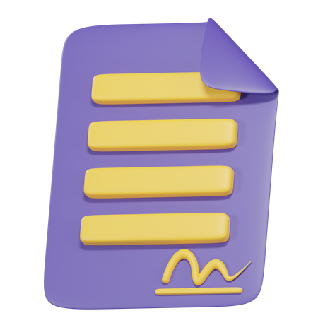 Business Document  3D Icon