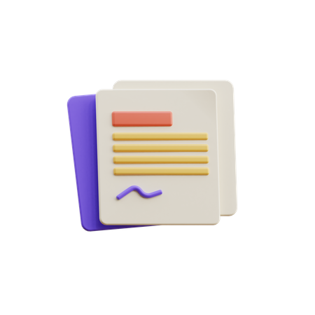 Business document  3D Icon