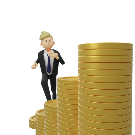 Business earning  3D Illustration