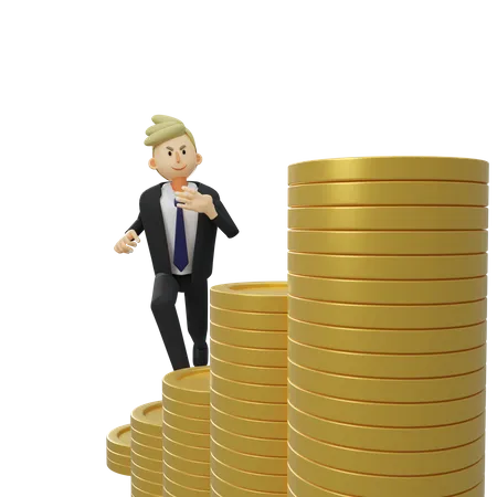 Business earning  3D Illustration