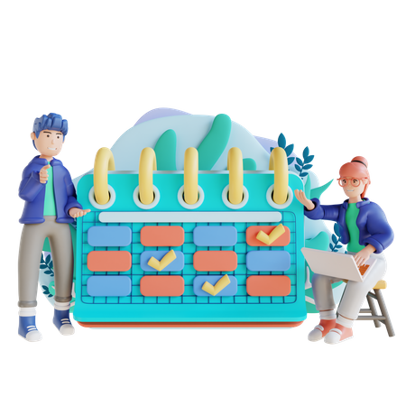 Business employees making effective planning  3D Icon