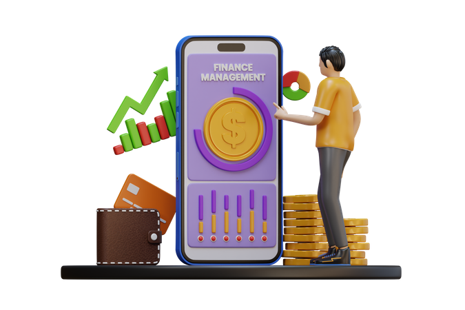 Business finance management  3D Illustration