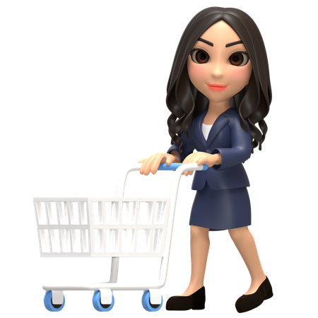 Business Girls In Shopping Day  3D Illustration