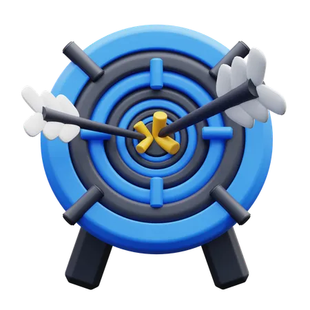 3 D Illustration Blue Target With An Arrow In The Center 3D Icon