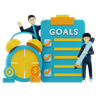 3d business goals emoji