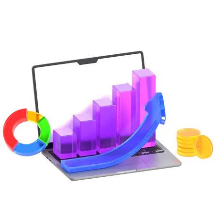 Business graph  3D Illustration