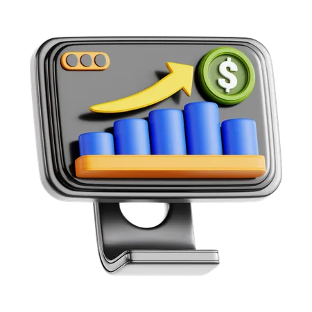 3 D Business Growth Icon 3D Icon