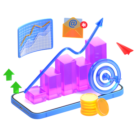 비즈니스 성장  3D Icon