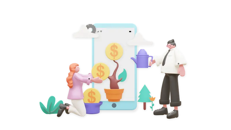Business Growth 3D Illustration