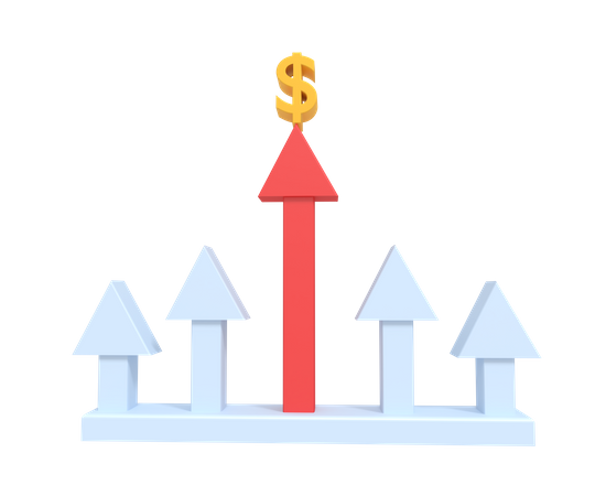 Business growth  3D Illustration