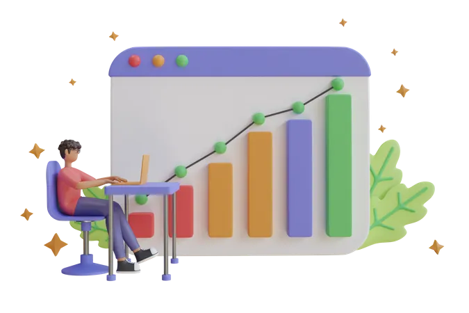 Business Growth  3D Illustration