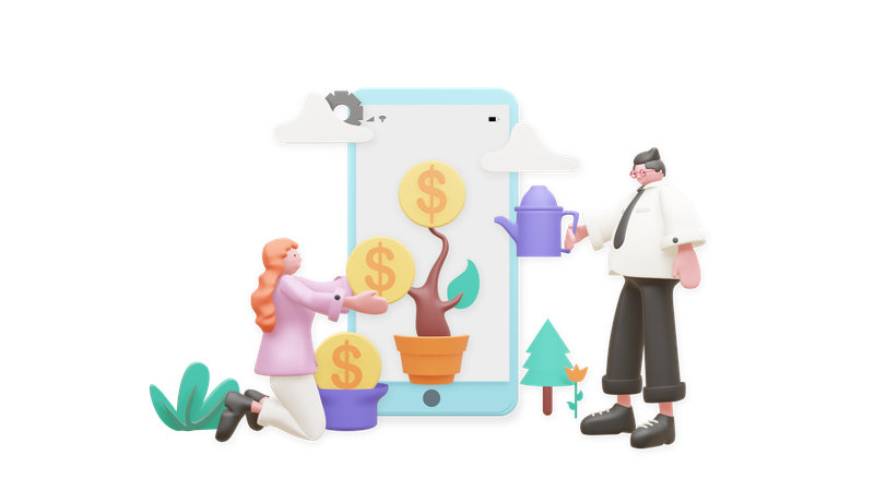 Business Growth  3D Illustration