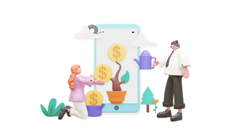 Business Growth  3D Illustration