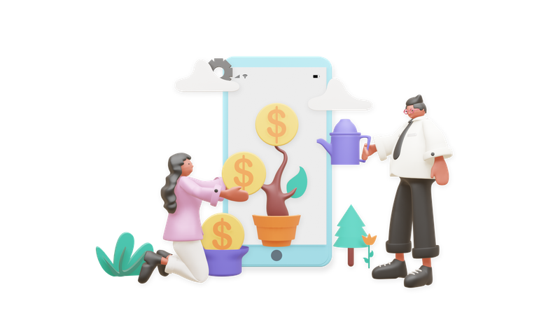 Business Growth  3D Illustration