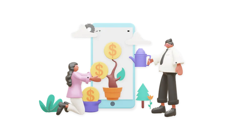 Business Growth  3D Illustration