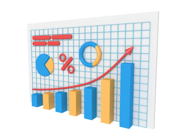 Business growth analysis 3D Illustration