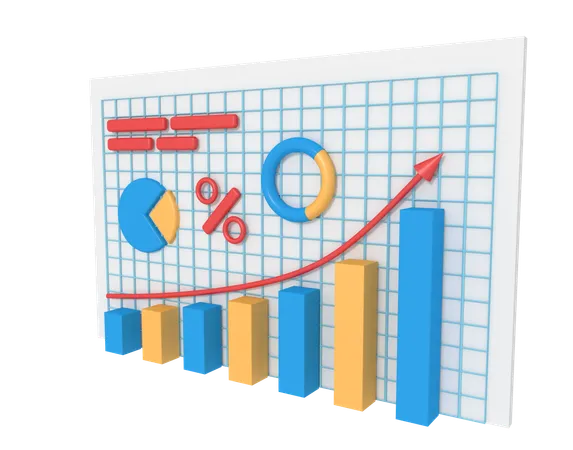 Business growth analysis 3D Illustration