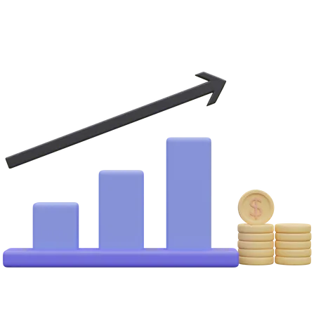 Business Growth 3 D Icon Illustration 3D Icon