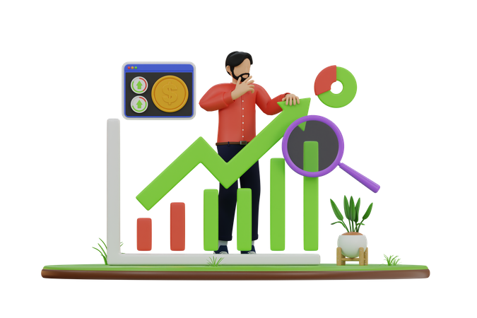 Business Growth Analysis  3D Icon