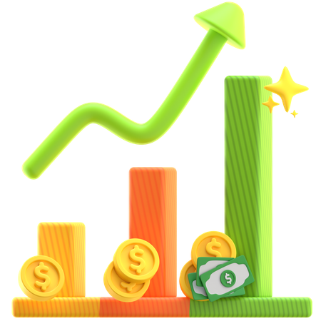 Business Growth Analytics Chart  3D Icon