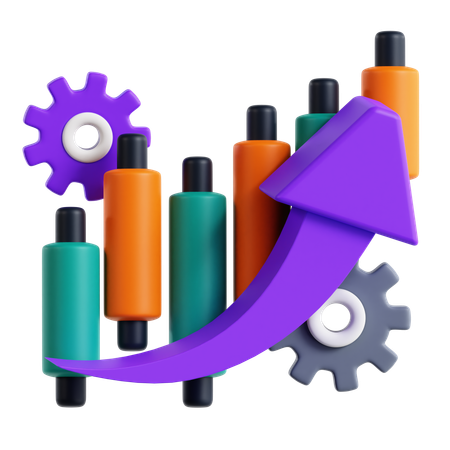 ビジネス成長矢印  3D Icon