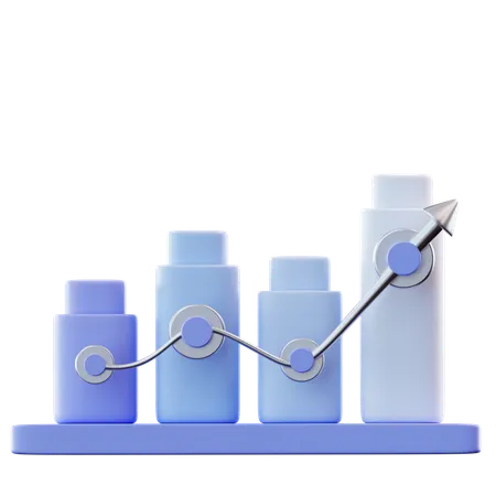 3 D Illustration Business Growth Chart 3D Icon