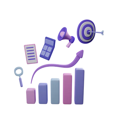 Business Growth Chart  3D Icon