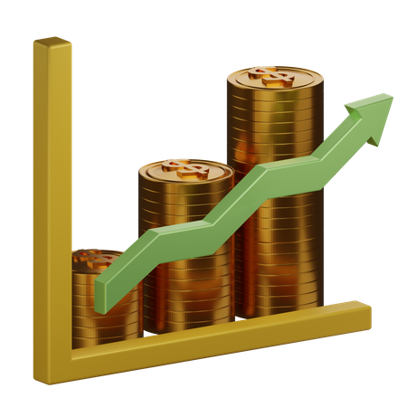 Business Growth Chart  3D Illustration