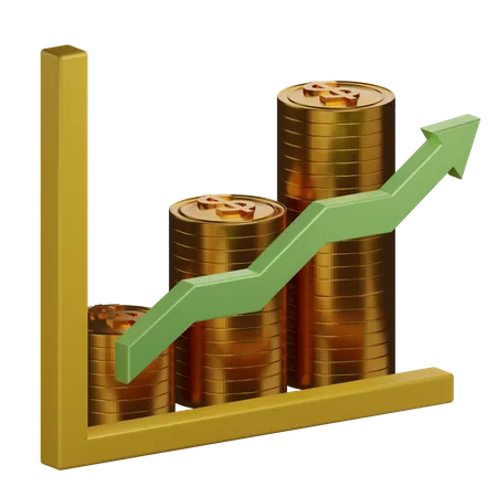 Business Growth Chart  3D Illustration