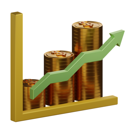 Business Growth Chart 3D Illustration