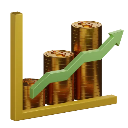 Business Growth Chart 3D Illustration