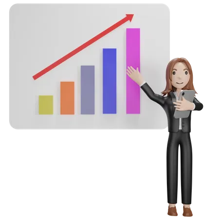 Business Growth Data  3D Illustration