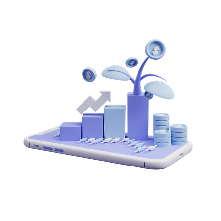 Business Growth Graph  3D Icon