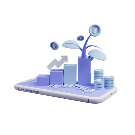 Business Growth Graph  3D Icon