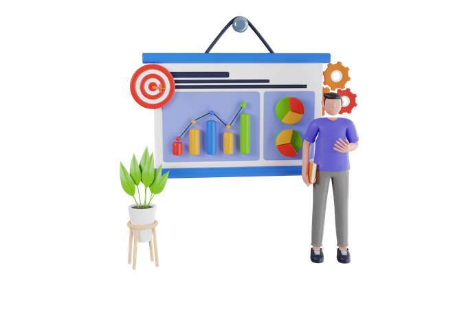 Business growth graph  3D Icon