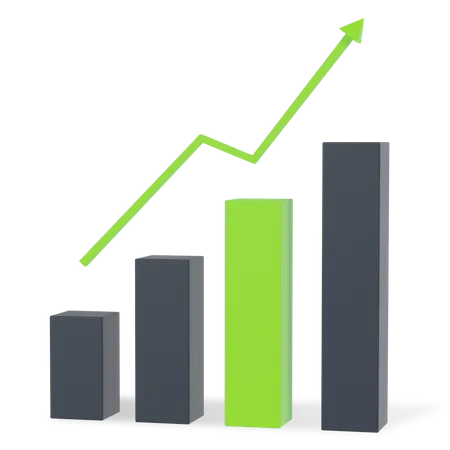 Business Growth Graph  3D Illustration