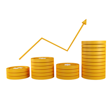 Business Growth Graph  3D Illustration