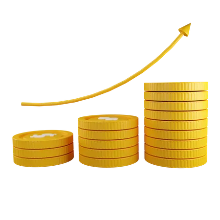 Business Growth Graph  3D Illustration