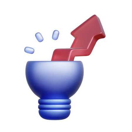 Business Growth Lightbulb  3D Icon