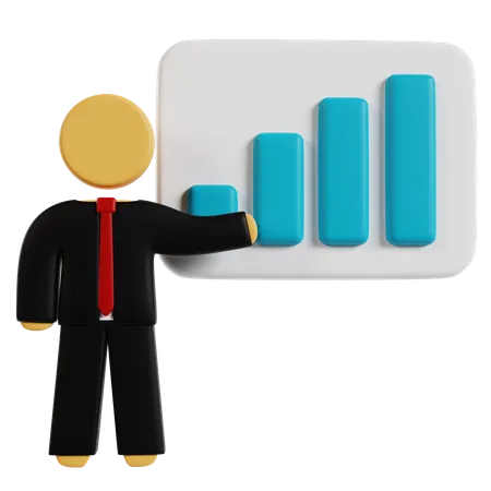 Business Growth Presentation  3D Icon