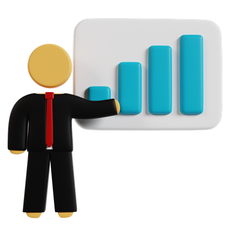 Business Growth Presentation  3D Icon