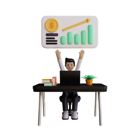 Business Growth Up  3D Illustration