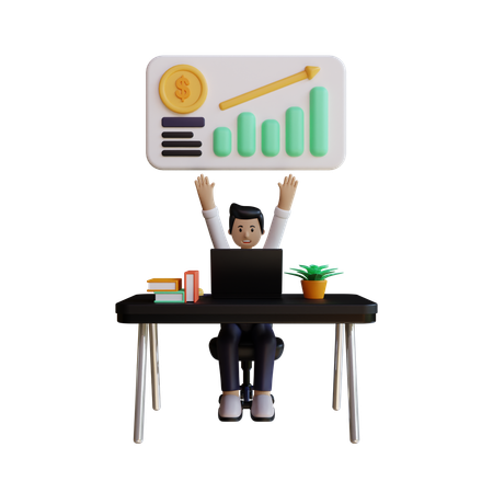 Business Growth Up  3D Illustration