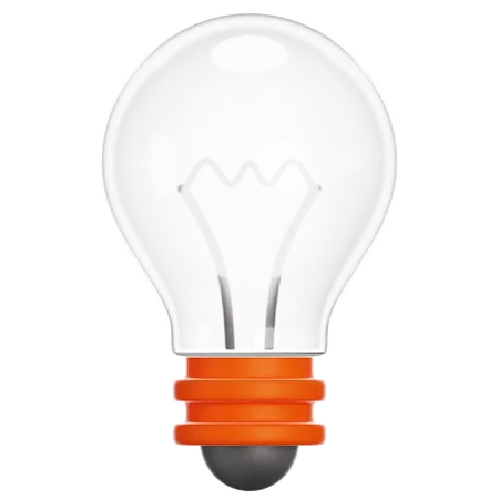 3 D Light Bulb Minimal Icon Transparent Glass Light Bulb Creativity Idea Business Success Strategy Concept 3 D Realistic 3D Icon