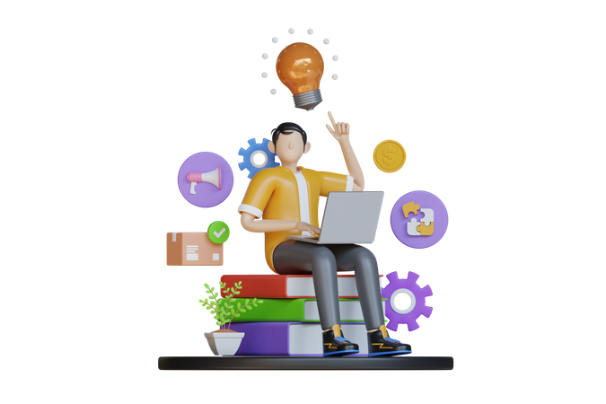 Business idea management  3D Icon