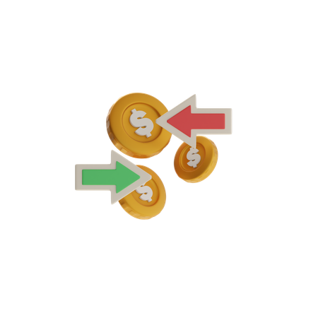 Business Inflow And Outflow  3D Icon