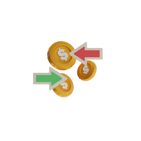 Business Inflow And Outflow  3D Icon