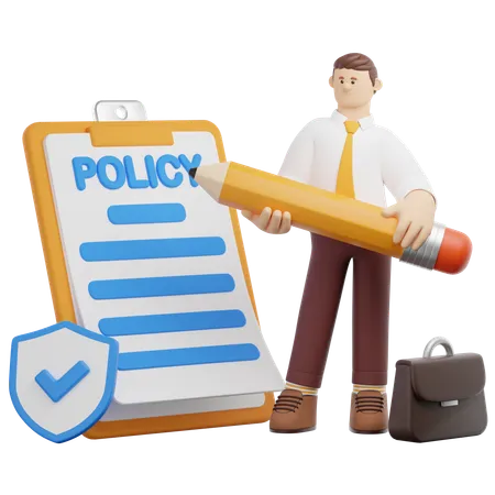 Business Insurance Policy  3D Illustration